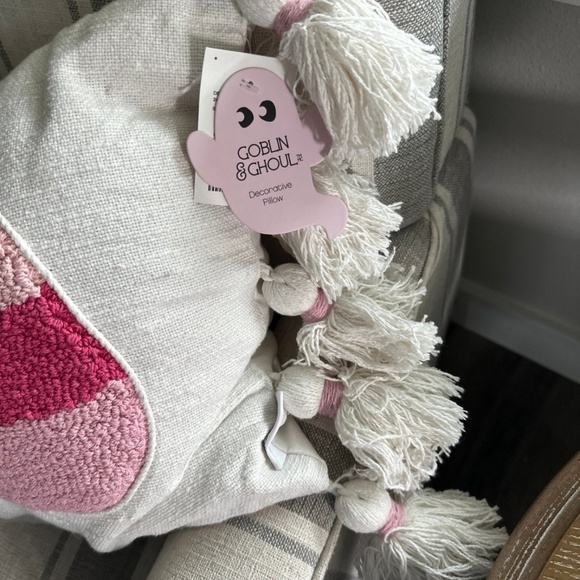 NWT 2024 Halloween Pink Candy Corn Pillow Viral